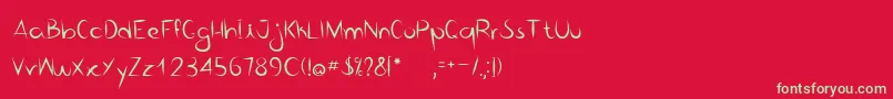 フォントBico de pena   Regular – 赤い背景に緑の文字