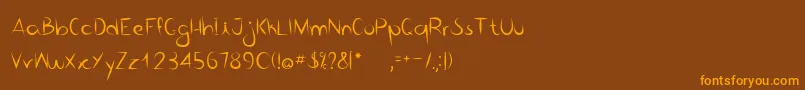 Bico de pena   Regular Font – Orange Fonts on Brown Background