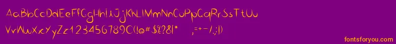 Bico de pena   Regular Font – Orange Fonts on Purple Background