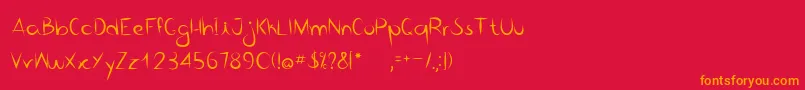 Bico de pena   Regular Font – Orange Fonts on Red Background