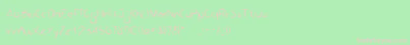 フォントBico de pena   Regular – 緑の背景にピンクのフォント