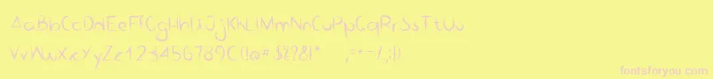 Bico de pena   Regular Font – Pink Fonts on Yellow Background