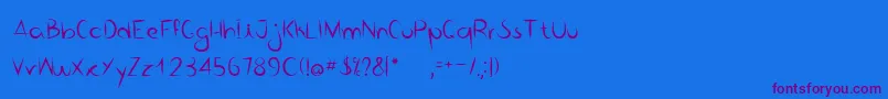 Bico de pena   Regular Font – Purple Fonts on Blue Background