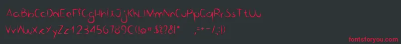 Bico de pena   Regular Font – Red Fonts on Black Background