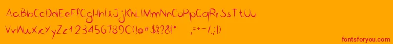 Bico de pena   Regular-Schriftart – Rote Schriften auf orangefarbenem Hintergrund