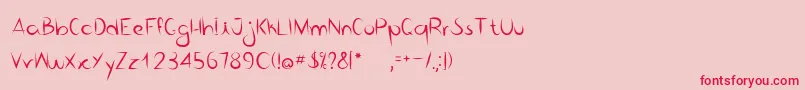 Bico de pena   Regular Font – Red Fonts on Pink Background