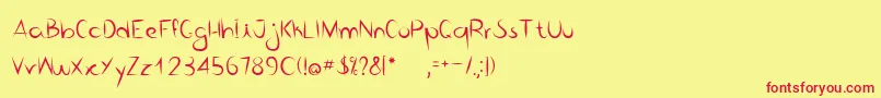 Bico de pena   Regular-fontti – punaiset fontit keltaisella taustalla