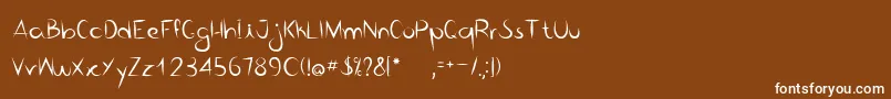 Bico de pena   Regular Font – White Fonts on Brown Background