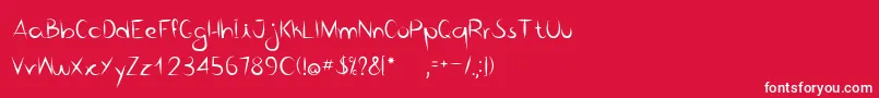 Bico de pena   Regular Font – White Fonts on Red Background