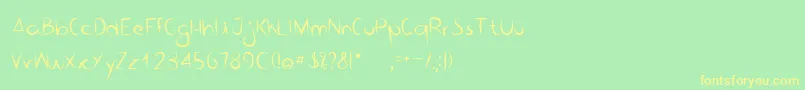 Bico de pena   Regular Font – Yellow Fonts on Green Background