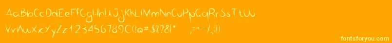 Bico de pena   Regular Font – Yellow Fonts on Orange Background