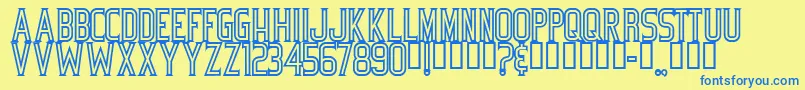 Bicycle Font – Blue Fonts on Yellow Background