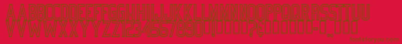 Bicycle-Schriftart – Braune Schriften auf rotem Hintergrund