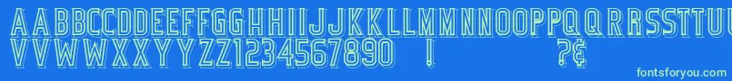 BicycleFancy Font – Green Fonts on Blue Background