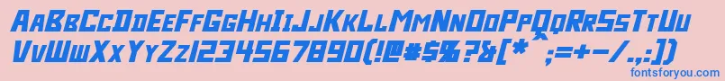 フォントBidan Bold Italic – ピンクの背景に青い文字