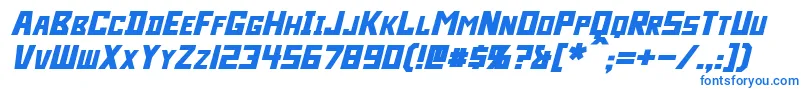 Czcionka Bidan Bold Italic – niebieskie czcionki