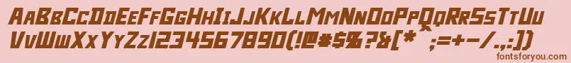 Fonte Bidan Bold Italic – fontes marrons em um fundo rosa