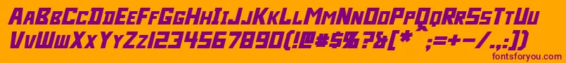 Bidan Bold Italic-fontti – violetit fontit oranssilla taustalla