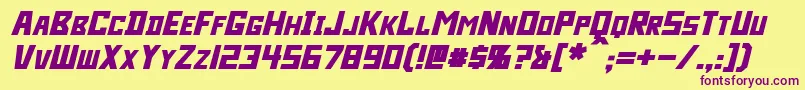 Bidan Bold Italic Font – Purple Fonts on Yellow Background