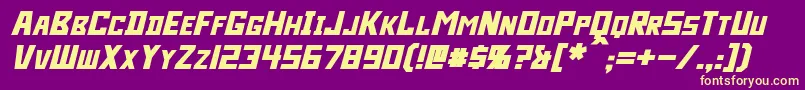 Bidan Bold Italic Font – Yellow Fonts on Purple Background