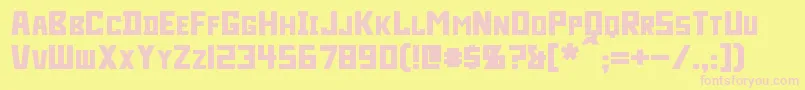 Bidan Bold Font – Pink Fonts on Yellow Background