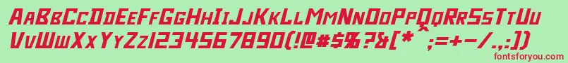 Bidan Italic Font – Red Fonts on Green Background