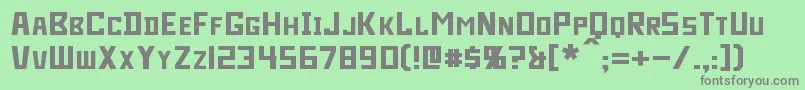 フォントBidan – 緑の背景に灰色の文字