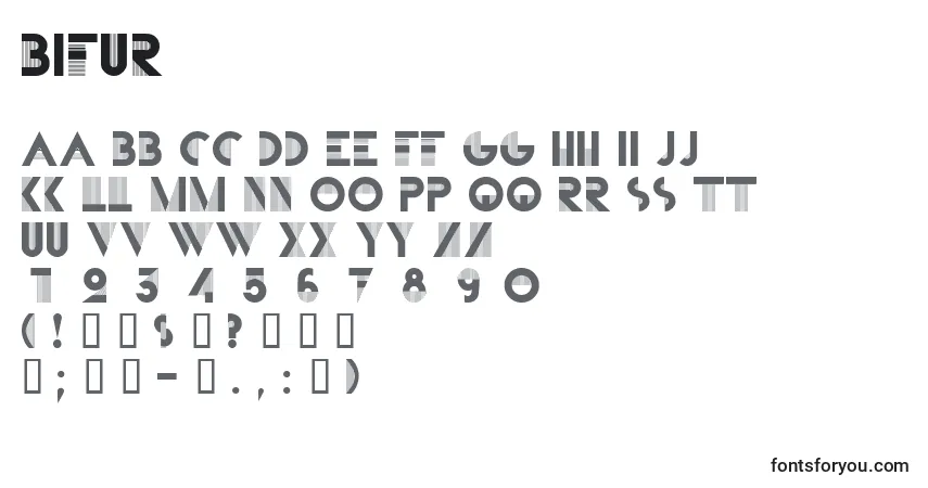 A fonte BIFUR    (121227) – alfabeto, números, caracteres especiais