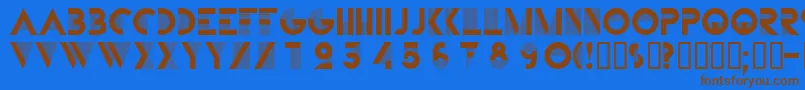 フォントBIFUR    – 茶色の文字が青い背景にあります。