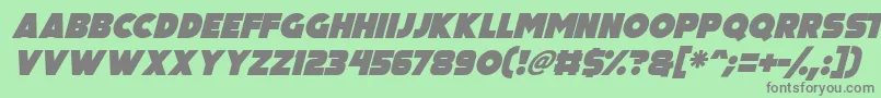 Big Black Bear Italic Font – Gray Fonts on Green Background