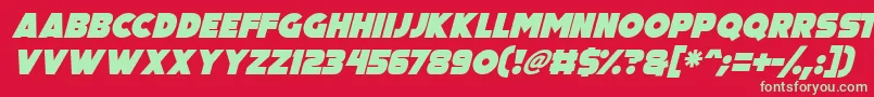 Czcionka Big Black Bear Italic – zielone czcionki na czerwonym tle