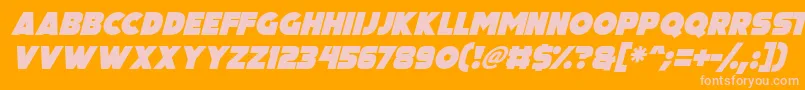 フォントBig Black Bear Italic – オレンジの背景にピンクのフォント