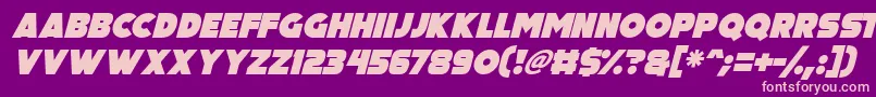 Czcionka Big Black Bear Italic – różowe czcionki na fioletowym tle