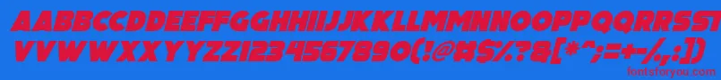 Big Black Bear Italic Font – Red Fonts on Blue Background