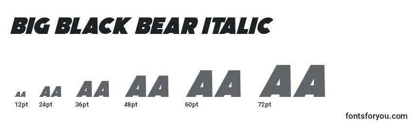 Rozmiary czcionki Big Black Bear Italic