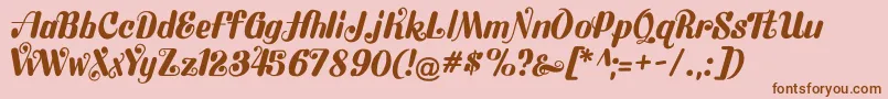 Flubby Font – Brown Fonts on Pink Background