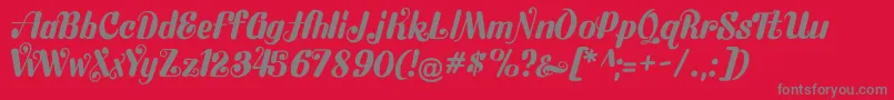 Flubby Font – Gray Fonts on Red Background