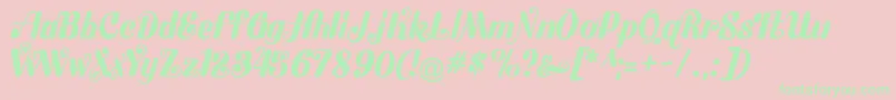 Flubby Font – Green Fonts on Pink Background