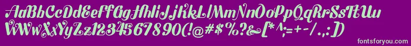 Flubby Font – Green Fonts on Purple Background