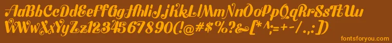 Flubby Font – Orange Fonts on Brown Background