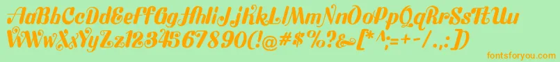 Flubby Font – Orange Fonts on Green Background