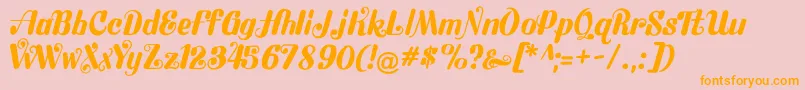 Flubby Font – Orange Fonts on Pink Background