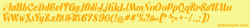 More about Flubby Font Flubby Font – Orange Fonts on Yellow Background
