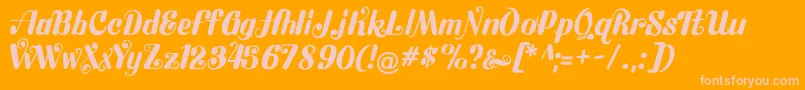 Flubby Font – Pink Fonts on Orange Background