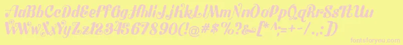 Flubby Font – Pink Fonts on Yellow Background