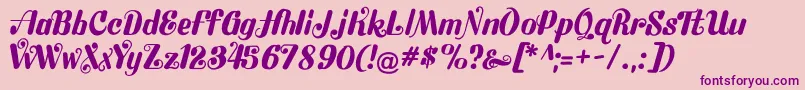 Flubby Font – Purple Fonts on Pink Background