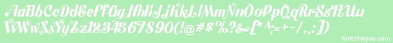 Flubby Font – White Fonts on Green Background