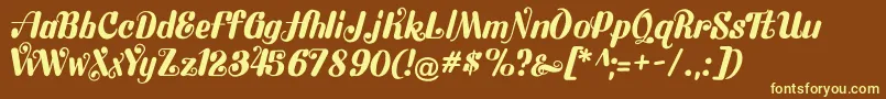 Flubby Font – Yellow Fonts on Brown Background