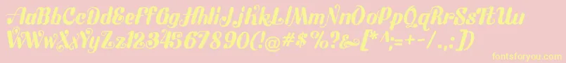 Flubby Font – Yellow Fonts on Pink Background