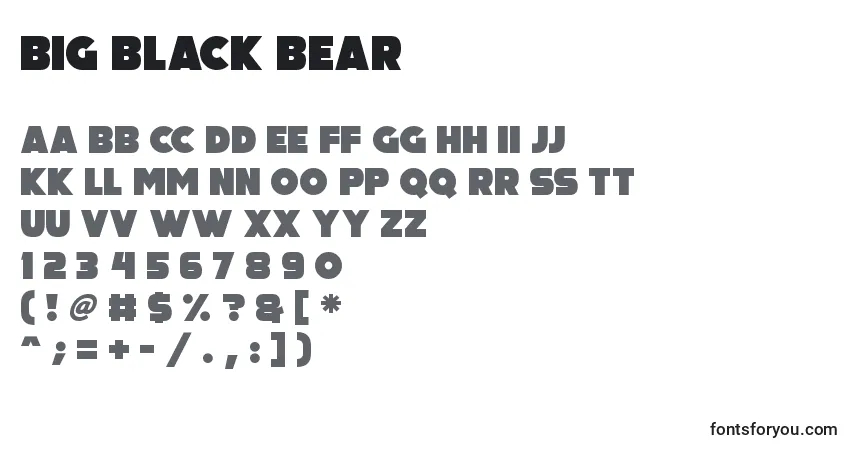 Шрифт Big Black Bear – алфавит, цифры, специальные символы
